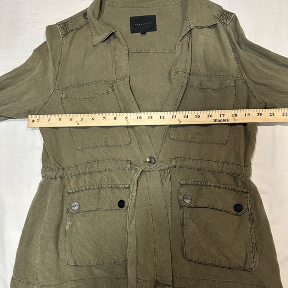 Sanctuary Olive Utility Shirt/ light Jacket/ Pockets/ drawstring waist- Small - Picture 5 of 12